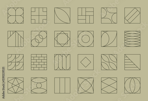 Wallpaper Mural Abstract Line Art Featuring Geometric Patterns in a Minimalist Design Torontodigital.ca