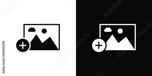 Add photos icon vector illustration - Collection of high quality black style vector icons