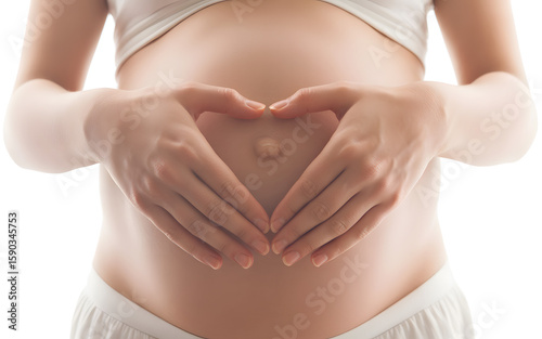 Wallpaper Mural Expectant mother gently cradles her baby bump with hands forming a heart in a loving symbol of pregnancy and motherhood. Torontodigital.ca