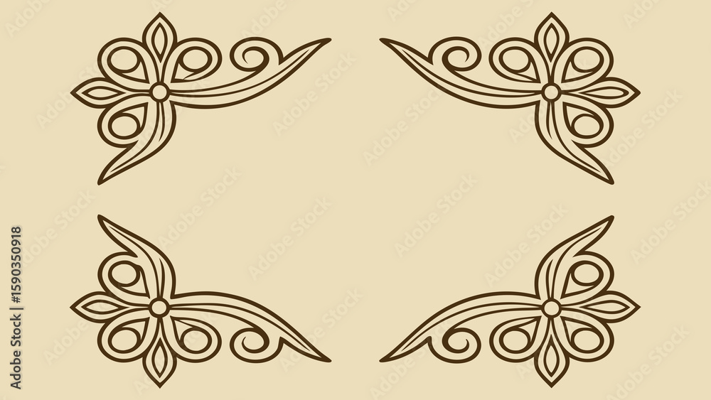 Fototapeta premium Vintage corner frame ornament icon