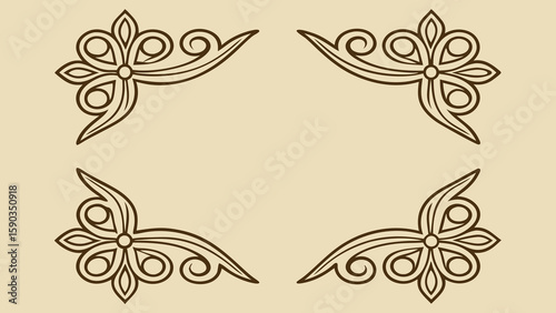 Vintage corner frame ornament icon