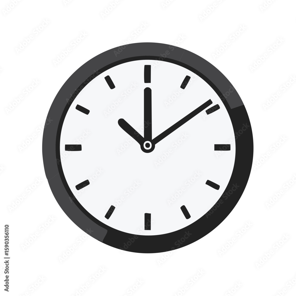 Analog clock graphic showing time, time management vector illustration Analog clock graphic showing time, time management vector illustration