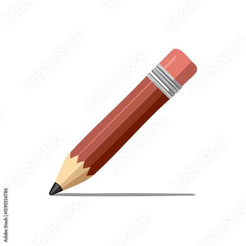 Classic Brown Pencil with Eraser and Graphite Lead Pointed, Design and Drawing Tool
