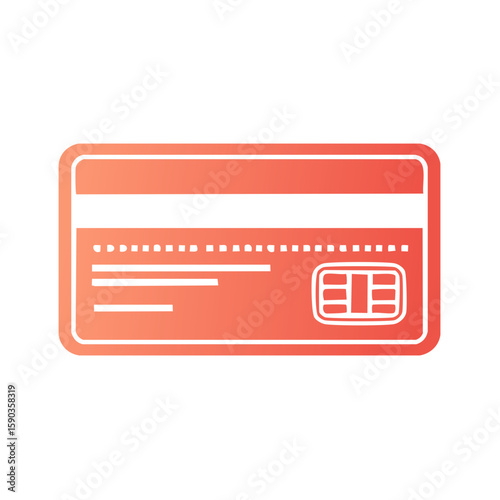 Credit Card Icon with Chip for Finance, Payments, and Banking Services