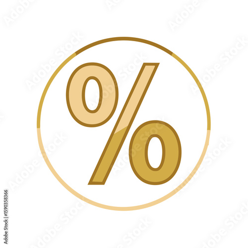 Stylized percentage symbol indicating discounts and promotions with simple and appealing vector design