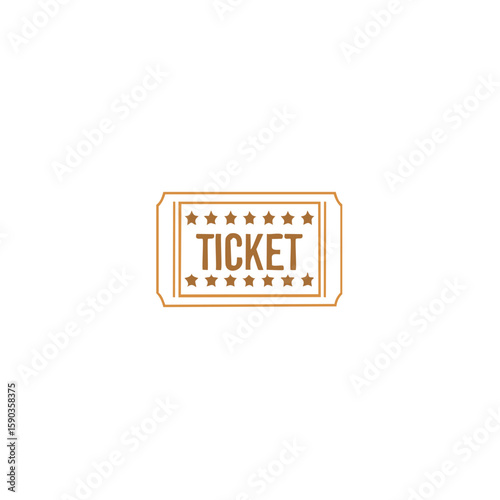 Vintage Admission Ticket with Star Embellishments, Event Pass Invitation