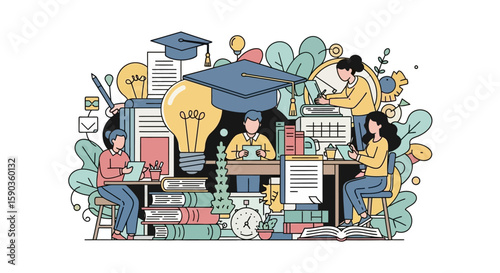 Education and Learning Hub Illustration