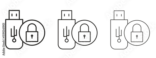 Pendrive security icon for Graphic Design Projects