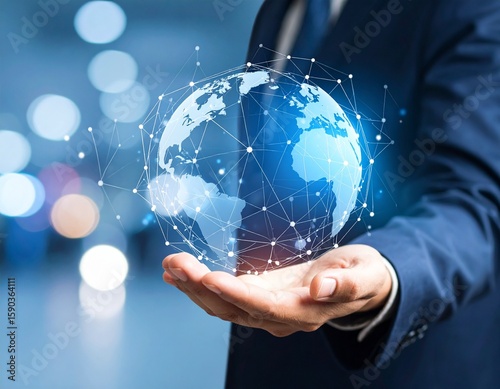 customer service, social media. digital marketing CRM concept Customer Relationship Management, Businessman hold of global structure customer network technology, Data exchanges development.