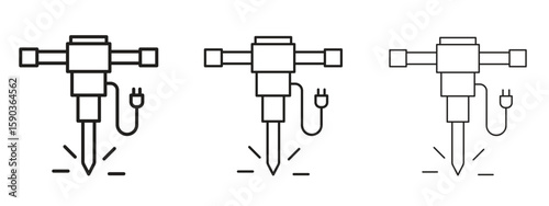 Hydraulic breaker icon for Graphic Design Projects