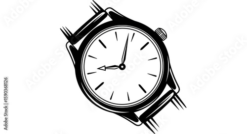 Vector classic wristwatch vector illustration time keeping device analog watch design wrist accessory time concept