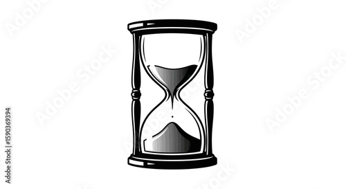 Vector hourglass sand timer illustration classic vintage time measurement deadline countdown graphic design element