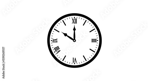 Vector clock face showing time with roman numerals analog clock timekeeping timepiece timer watch illustration