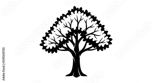 Vector download black and white tree vector silhouette for free nature illustration and graphic design needs