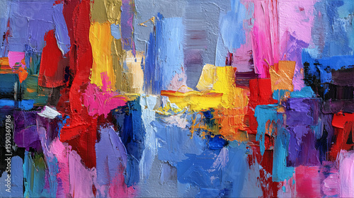 Vibrant Neon Abstract Oil Brushstroke Wallpaper, Generative AI
