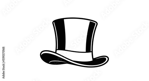 Vector vintage top hat illustration for fashion design projects and theatrical costume design vector graphic image