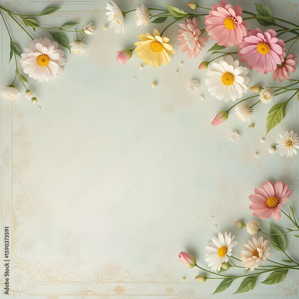 Naklejka premium grunge floral background