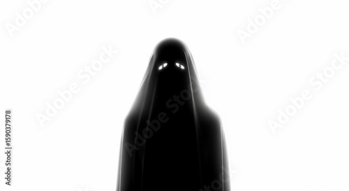 Spooky ghost halloween costume scary phantom dark apparition creepy spirit paranormal supernatural haunting figure