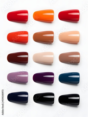 Nail polish color palette diverse shades for manicure pedicure beauty and fashion trends