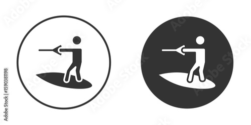 Wakeboarding icon vector clipart in black colors. suitable for graphic work