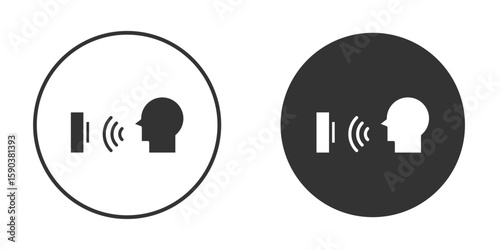 Voice control icon vector clipart in black colors. suitable for graphic work