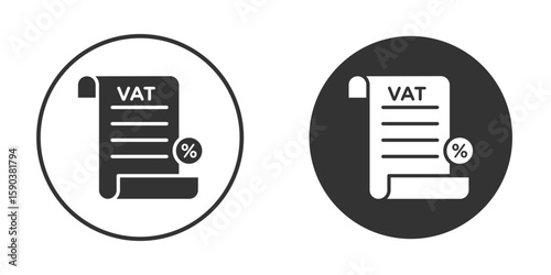 Value added tax VAT icon vector clipart in black colors. suitable for graphic work
