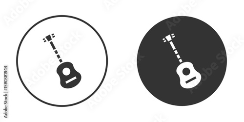 Ukulele icon vector clipart in black colors. suitable for graphic work