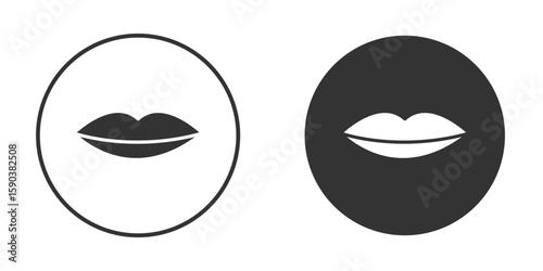 Thin lips icon vector clipart in black colors. suitable for graphic work