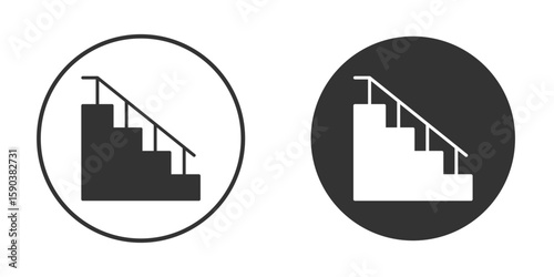 Stairs icon vector clipart in black colors. suitable for graphic work