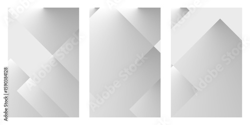 Clean, modern grayscale geometric vector backgrounds with subtle gradients, ideal for presentations, websites, apps, or print designs.