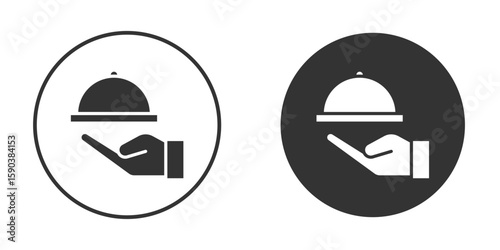 Restaurant Tray icon vector clipart in black colors. suitable for graphic work