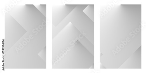 Modern abstract geometric background featuring white and grey gradient shapes with sharp angles, creating a clean and minimalist design perfect for corporate or tech themes.