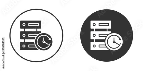 Real time data icon vector clipart in black colors. suitable for graphic work