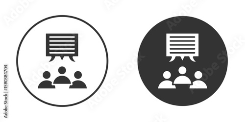 Public opinion icon vector clipart in black colors. suitable for graphic work