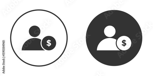 Personal loan icon vector clipart in black colors. suitable for graphic work