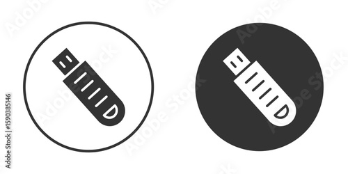 Pendrive icon vector clipart in black colors. suitable for graphic work