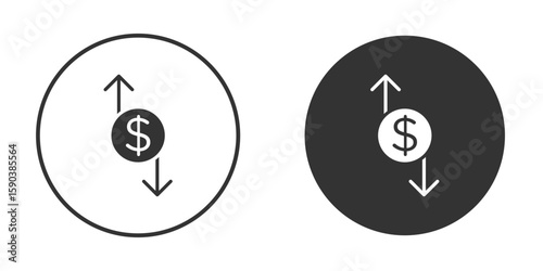 Operating profit loss icon vector clipart in black colors. suitable for graphic work