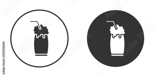 Milkshake icon vector clipart in black colors. suitable for graphic work
