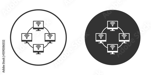 Local network icon vector clipart in black colors. suitable for graphic work