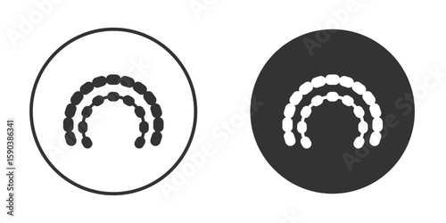 Lingual braces icon vector clipart in black colors. suitable for graphic work