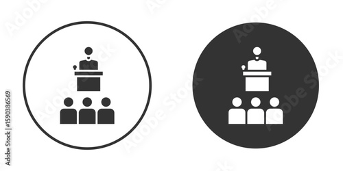 Lecture icon vector clipart in black colors. suitable for graphic work