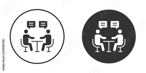 Job interview icon vector clipart in black colors. suitable for graphic work