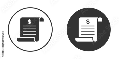 Invoice icon vector clipart in black colors. suitable for graphic work