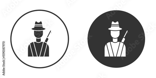 Hunter icon vector clipart in black colors. suitable for graphic work