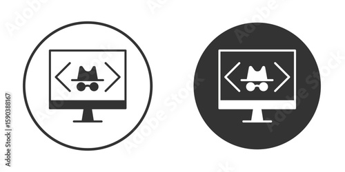 Hacker icon vector clipart in black colors. suitable for graphic work