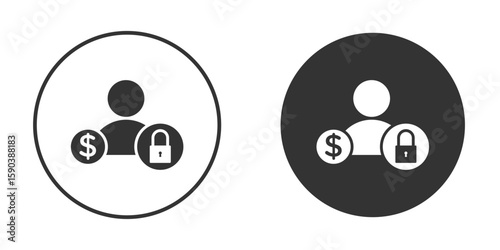 Guarantor icon vector clipart in black colors. suitable for graphic work