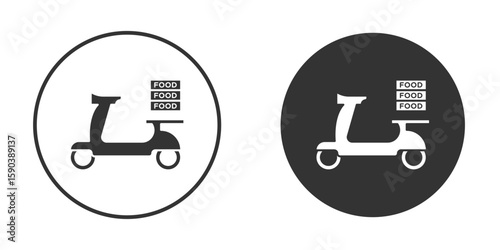 Food delivery icon vector clipart in black colors. suitable for graphic work