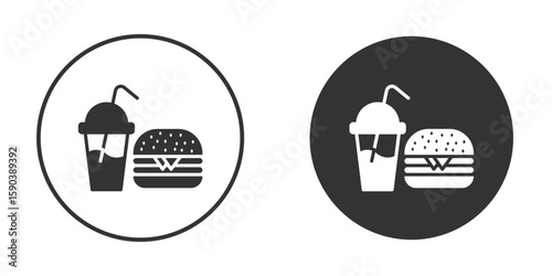 Fast food icon vector clipart in black colors. suitable for graphic work