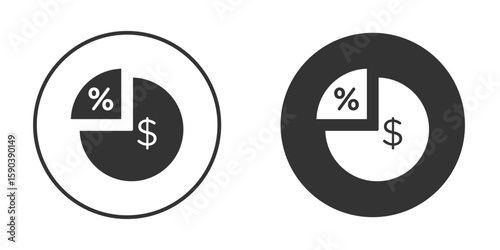 Dividend yield icon vector clipart in black colors. suitable for graphic work