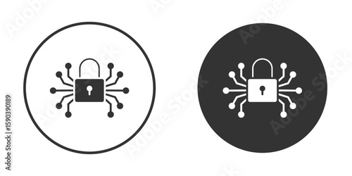 Digital Locked icon vector clipart in black colors. suitable for graphic work